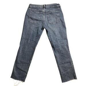 Gap Girlfriend Jeans Womens 8/29 Blue Medium Wash Distressed Straight Denim